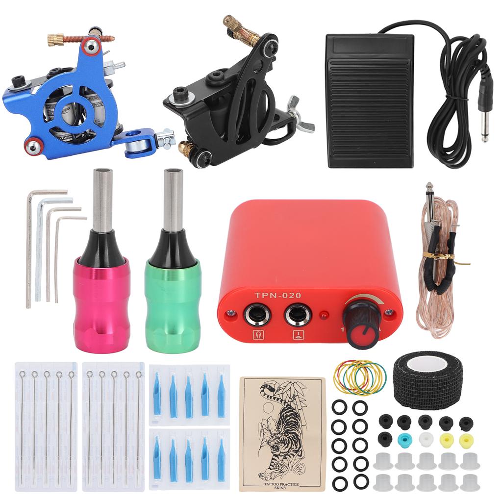 Полный набор для татуировки 10 Wrap Shader 8 Wrap Liner Coil Machine Kit для начинающих тату-мастеров