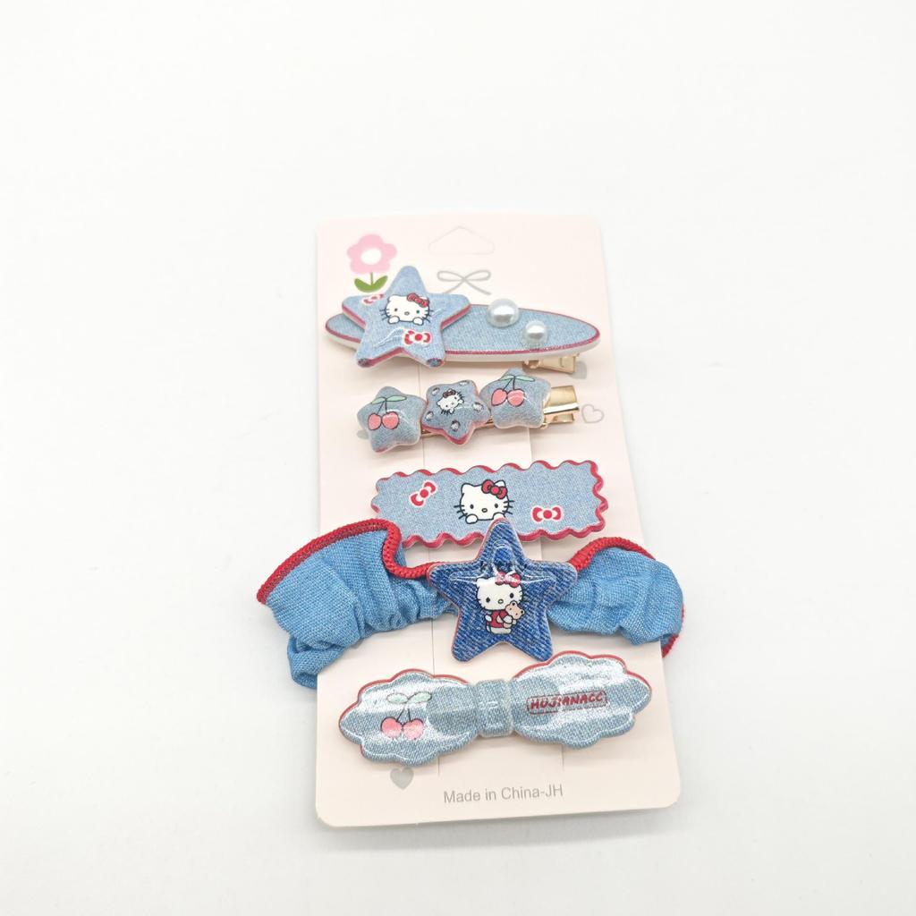 Denim Blue Kids' Korean Bow Hair Clip
