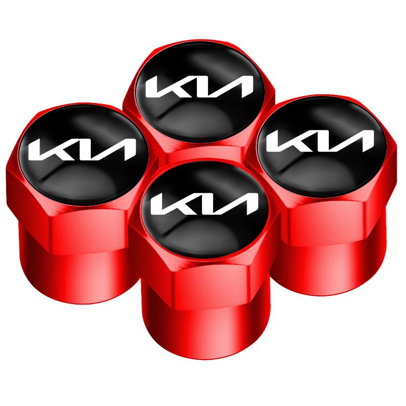 4Pcs Auto Metal Wheel Tire Valve Caps Stem Case For KIA Rio Ceed Sportage Cerato Soul Sorento Picanto Optima Car Accessories EB6
