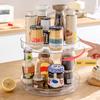 Прозрачная полка для специй Lazy Susan, поворотный многослойный держатель для специй, вращающийся на 360 градусов, кухонный органайзер для столешницы