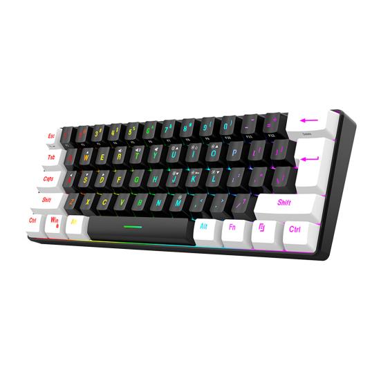 Wired Mechanical Gaming Keyboard RGB Light Design 61 Keys Compact Design Lightweight Computer Keyboard