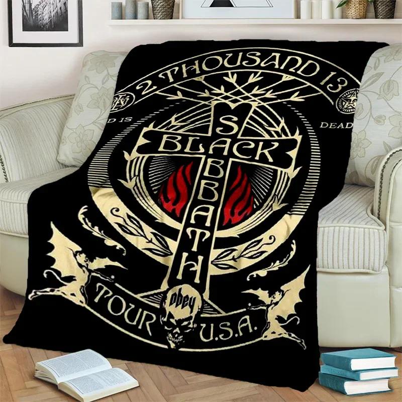 3D BLACK SABBATH Heavy Metal Rock Blanket,Soft Throw Blanket for Home Bedroom Bed Sofa Picnic Travel Office Cover Blanket Kids