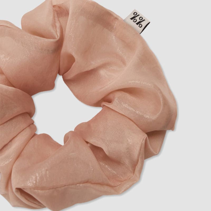 Симметричная резинка-скранч с мерцанием в процентах - M / Розовый