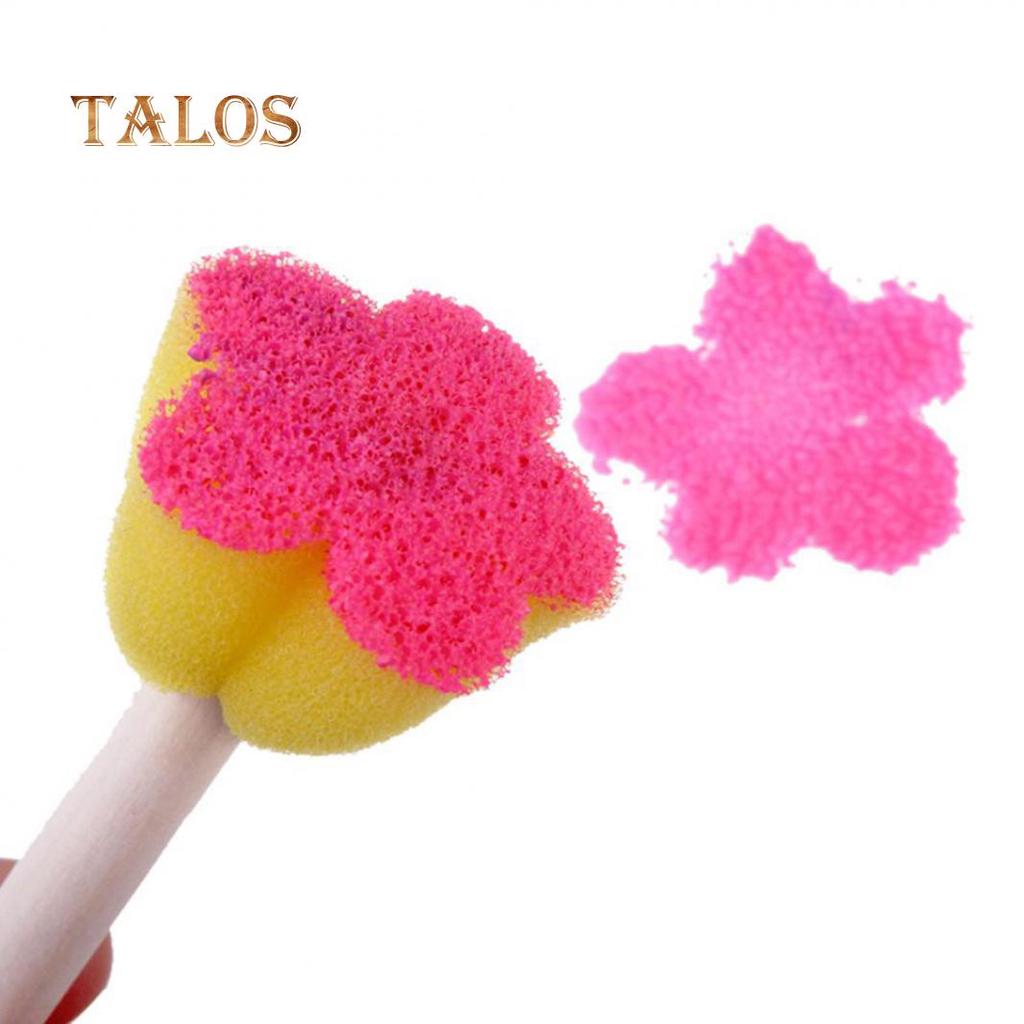 OUGEYA 5Pcs Wooden Sponge Painting Brushes DIY Graffiti Tools Kids Educational Toys