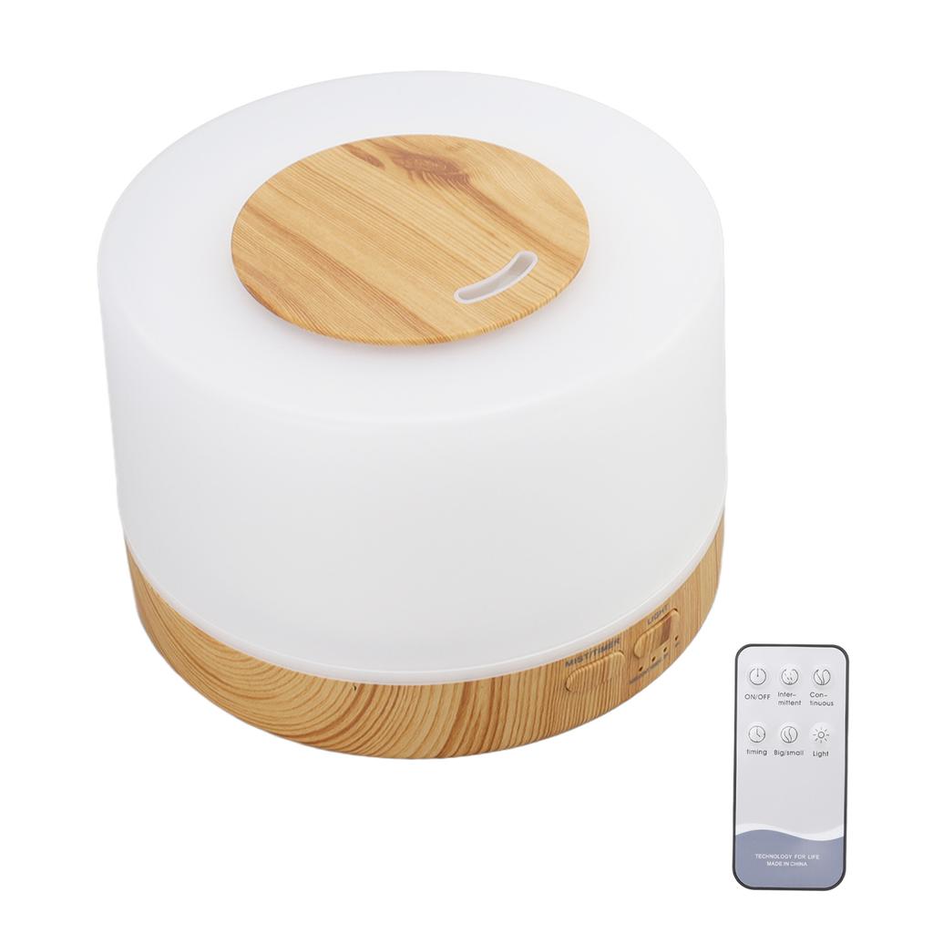 Desk Humidifier 500ml Wood Grain 7 Color LED Light 35dB Remote Control Aromatherapy Diffuser