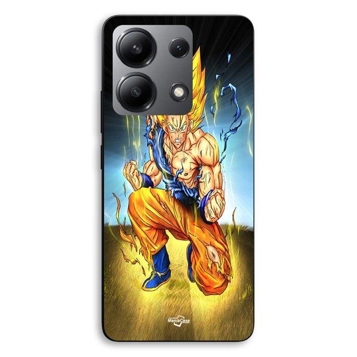 Coque de téléphone - MANIACASE - Xiaomi Redmi Note 13 4G - Goku genou à terre - Silicone TPU - Noir