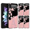 Розовый чехол для телефона с буквами и цветами для Samsung Galaxy Z Flip 3 4 5, складной чехол для Samsung Z Flip3 Flip4 Flip5, жесткий чехол для ПК
