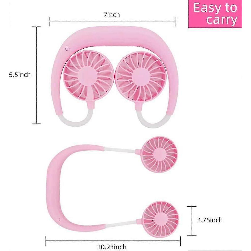 2023 - Neck Fan Portable Handheld Hands-Free USB Fan Mini Sports Neck Fan Desk Small Fan Office Small