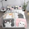 Мультяшный комплект постельного белья с котами для взрослых, зимние комплекты пододеяльников для детей, полуторный, двуспальный, королевский, кинг-сайз, набор для спальни, домашний текстиль, Housse De Couette