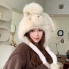 Warm Ear Protection Hat Fluffy Cycling Hat Cute Winter Plush Hat  Women