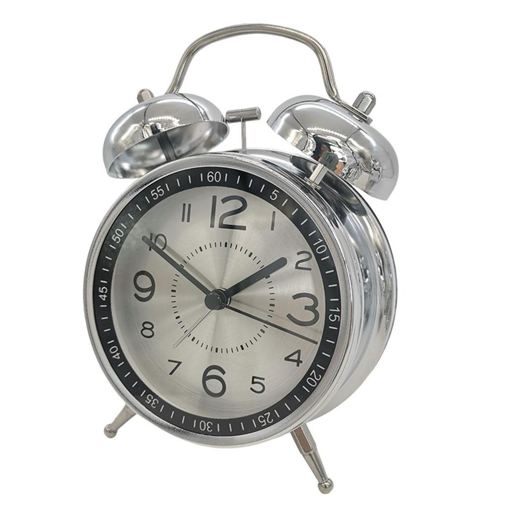 Alarm Mechanical Clock Loud Double Bells Metal Alarm Clock Power Supply