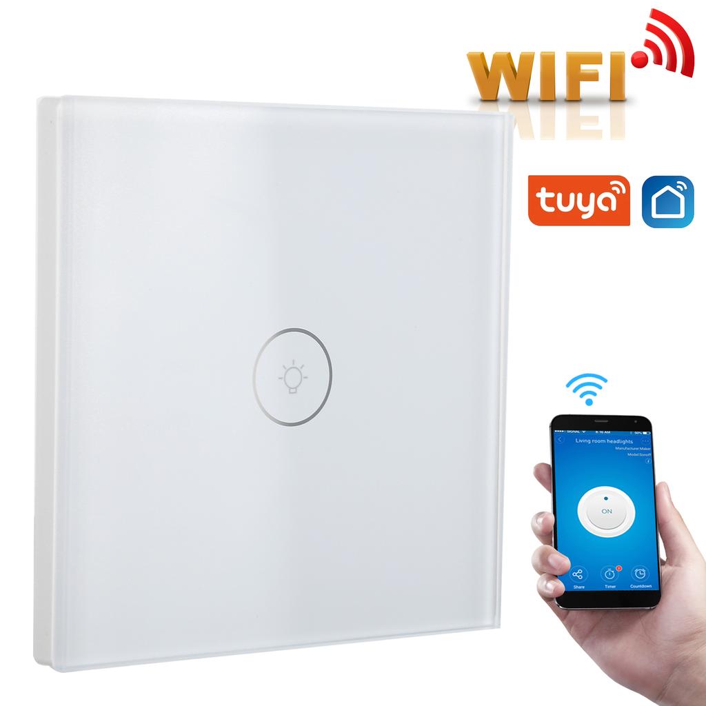 1 Gang Smart Switch WiFi Touch Panel APP Voice Control with Timing Function for Tuya