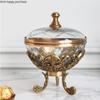 Фруктовница из хрустального стекла с латунной основой, фруктовая тарелка на трех ножках, тарелка для сухофруктов с крышкой, поднос для закусок, тарелки для димсамов, десертная чаша