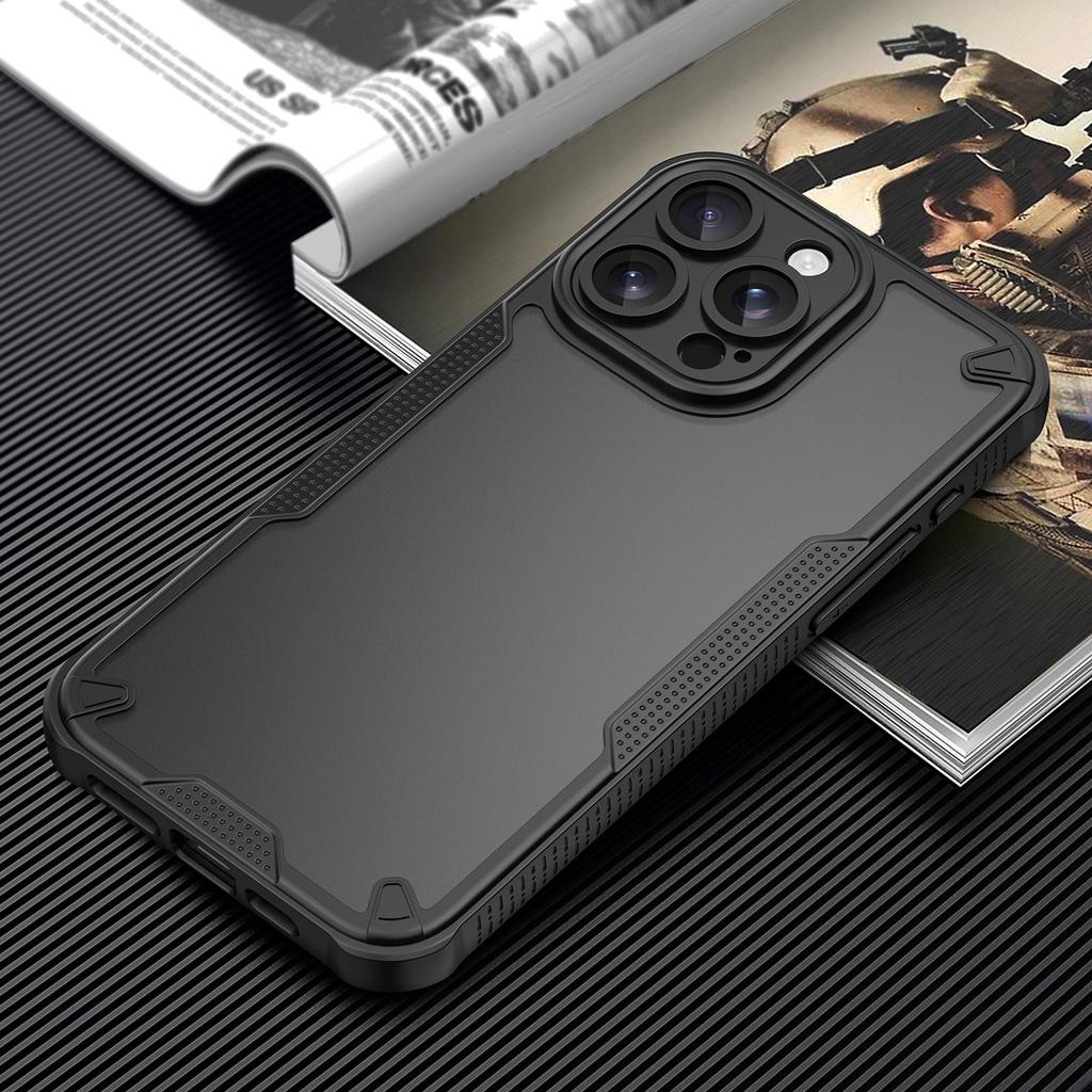 Серия Armor Чехол для iPhone 15 Pro PC+TPU Полупрозрачный Матовый Финиш Защитный Чехол для Телефона