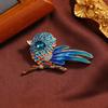 Charming Rhinestone Bird Brooch - Cute Enamel Design for Sweater or Coat Accessory