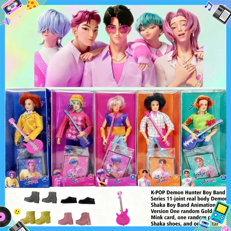 K-pop Охотники на демонов Фигурки Куклы Руми Мира Зои Красивая Женская Мужская Группа Пластиковая DIY Игрушка для Девочек