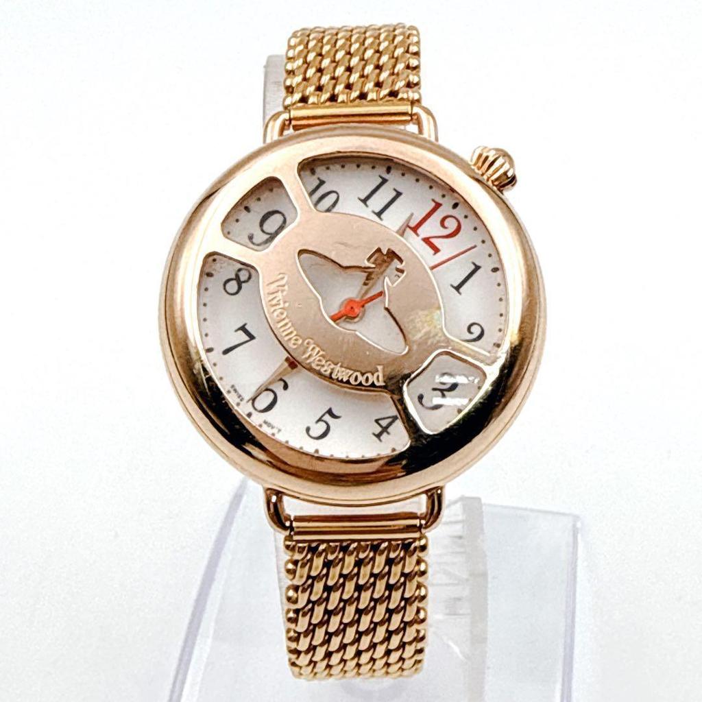 Б/у Редкие/Снятые с производства Часы Vivienne Westwood Orb Cage Золотые