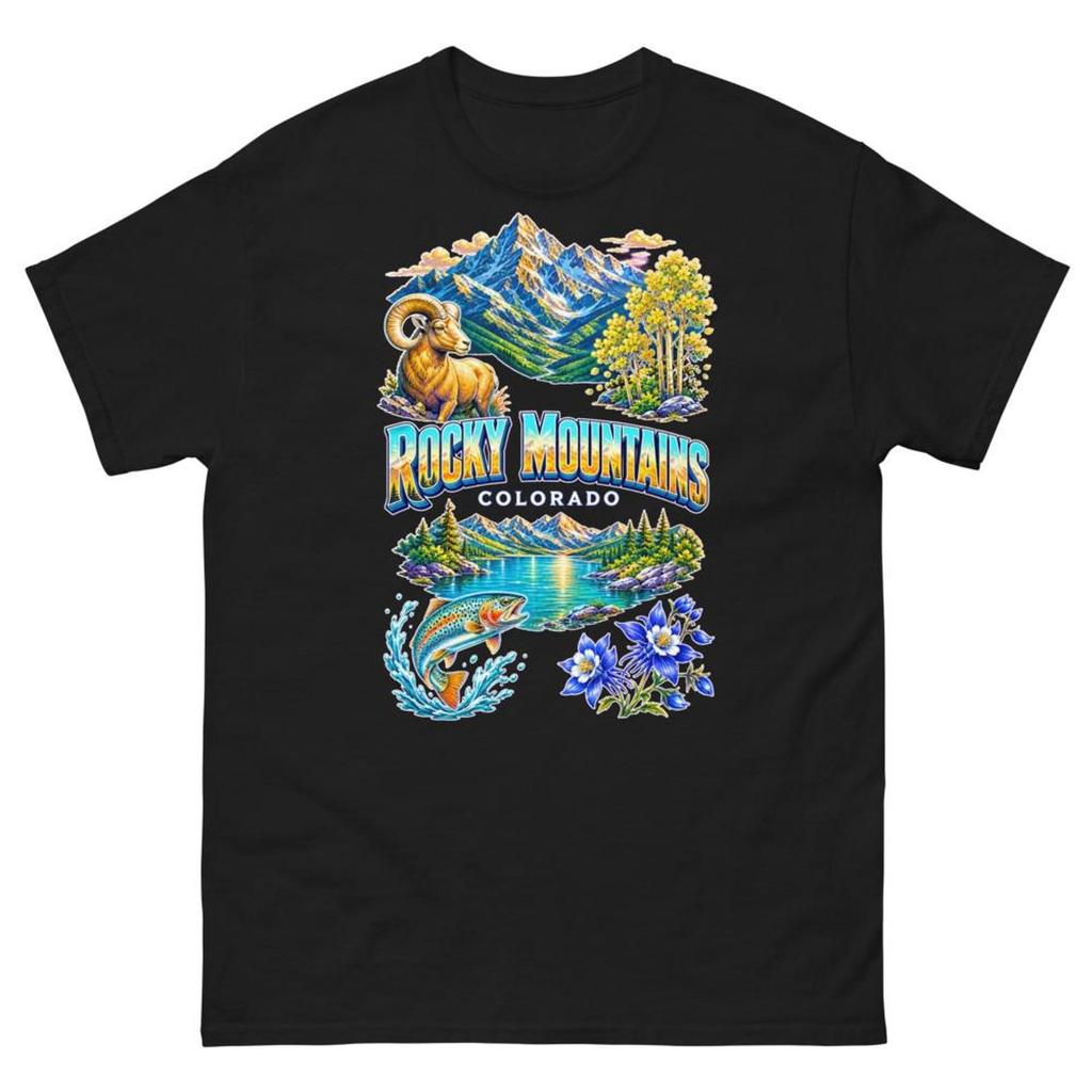 Rocky Mountains Colorado T-Shirt Souvenir Tee Mountain Wildlife Travel Keepsake Gift Shirt