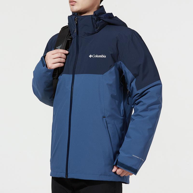 Columbia Cascade Peak 5 Уличная Съемная Подкладка С Капюшоном Color Block 3-в-1 Водонепроницаемая Прочная Теплая Куртка Мужские куртки Синий WE6347-452