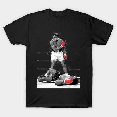 Мужская черная футболка с принтом, очень большая футболка с принтом Мухаммеда Али, хлопковая футболка с принтом на бумаге без вырезов