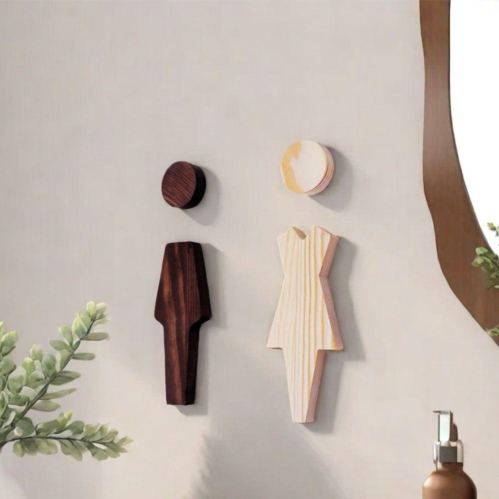 2pcs/se Self-adhesive Bathroom Door Signs Antique Men's And Women's Toilet Sign Home Decor