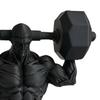 3D Printed Muscle Man Figurine, Matte Black Realistic Iron-Lifting Muscle Shape Model with Stable Base, Gym Decor for Men Fitness Gift