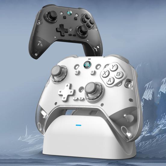 Gamepad with Customizable Button Modules Interactive Charging Base Multi-Platform Use Bluetooth-compatible 5.3 Turbo Macro Functions Game Controller