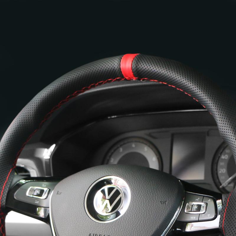 DIY Universal Car Steering Wheel Cover Artificial leather Steering Wheel Wrap Soft Breathable Car Accessories 38cm Auto Supplies