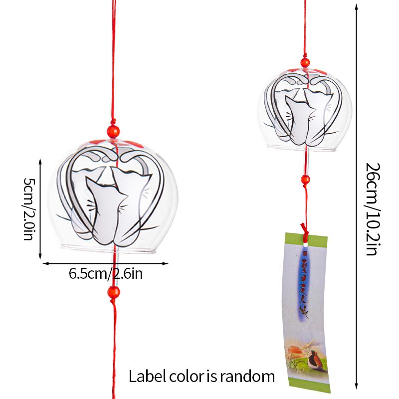 Japanese Sakura Glass Wind Chime Wind Bell Kawaii Room Decor Aesthetics Wind Campaigns Wall Decor Music Bell Sound Wind Spinner