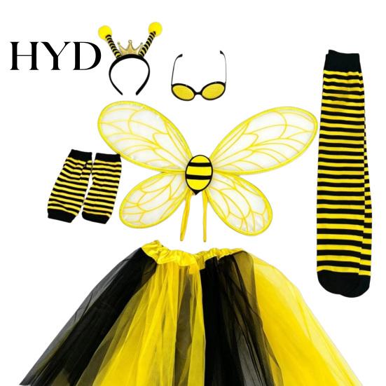 Kids Butterfly Wings for Halloween Cute Bee Wing Kids, Honey Festival Costume, Princess Girls Dress Lightweight Fairy Dancing Up Accessory