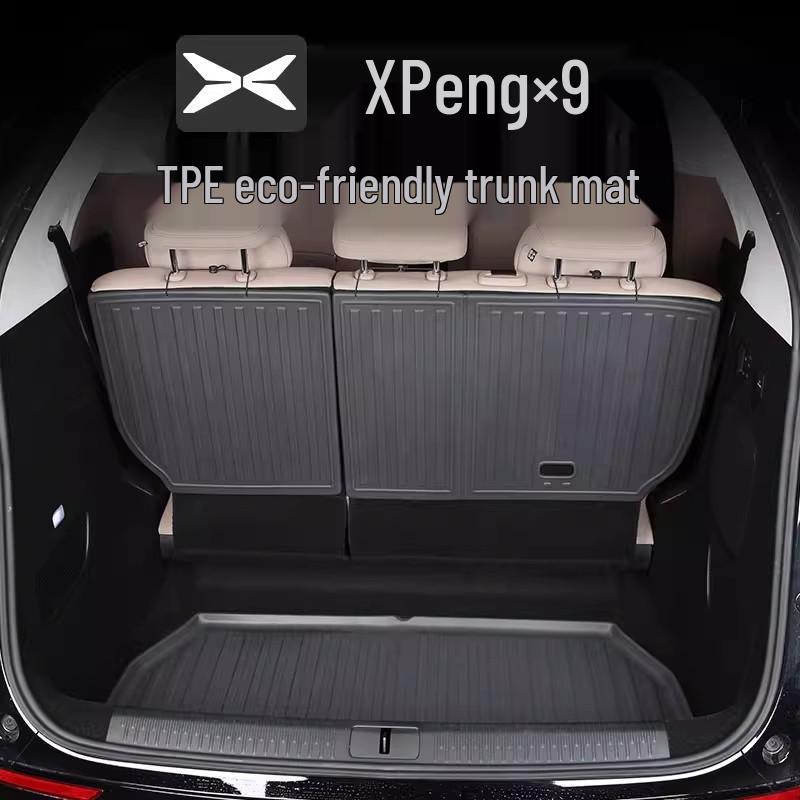 Коврик в багажник XPeng X9 из ТПЭ: Экологичный, водонепроницаемый, износостойкий аксессуар для интерьера автомобиля.