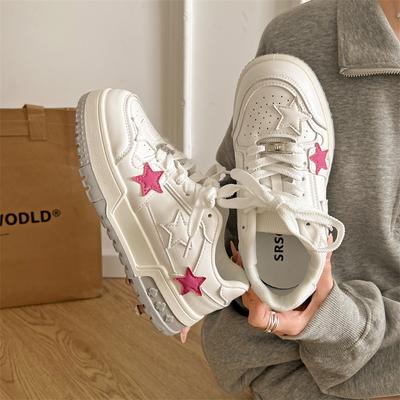 Популярные белые туфли на платформе с юбкой, женские, новинка 2025 года, летние корейские туфли с круглым носком, универсальные, с низким верхом