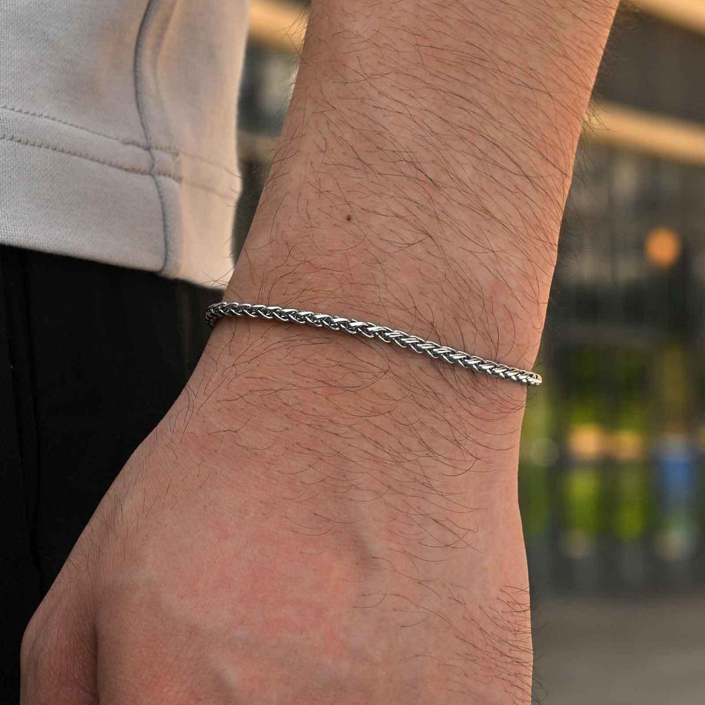 Мужской браслет-шарм с крестом из нержавеющей стали Vnox, Регулируемый браслет с бусинами из черного агата, Подарок-украшение на день рождения для него