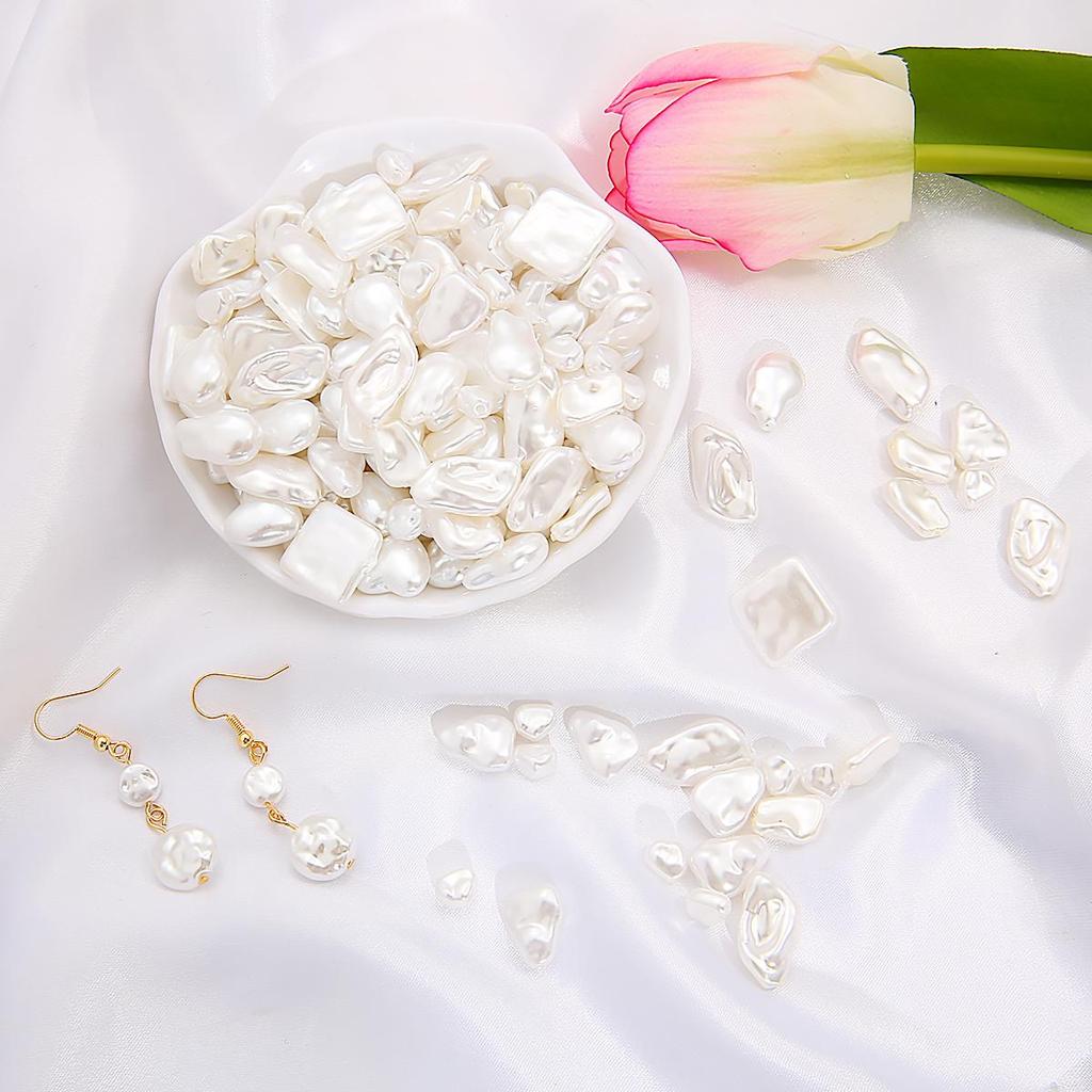 Геометрическая форма имитация жемчуга из АБС-пластика, бусины с прямым отверстием, браслет «сделай сам», ювелирные аксессуары