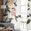 Bird Watercolor Flower Tulle Curtains for Bedroom Hall Living Room Decor Chiffon Curtain for Balcony Kitchen Home Drapes