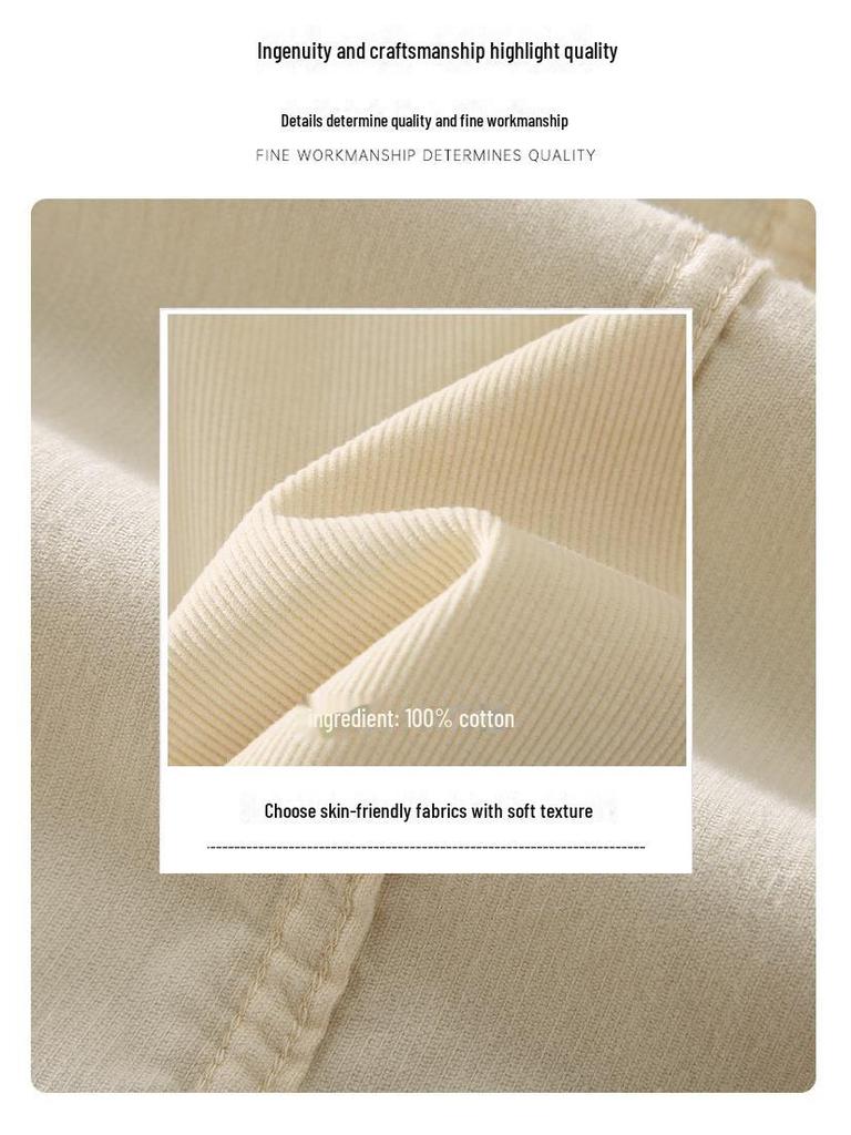 Мужская вельветовая рубашка-куртка с длинным рукавом: Повседневная рабочая одежда, однобортная, многослойная верхняя одежда