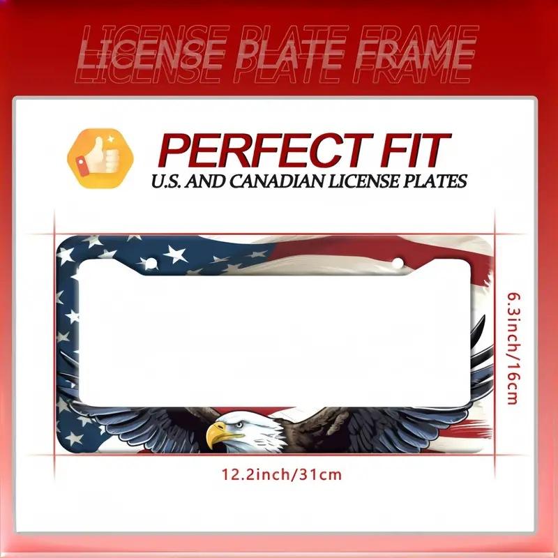 2 PCS Eagle Pattern Car License Plate Frame Aluminum Alloy Frame Car License Plate Protection Frame Aluminum Frame Weatherproof And Rainproof