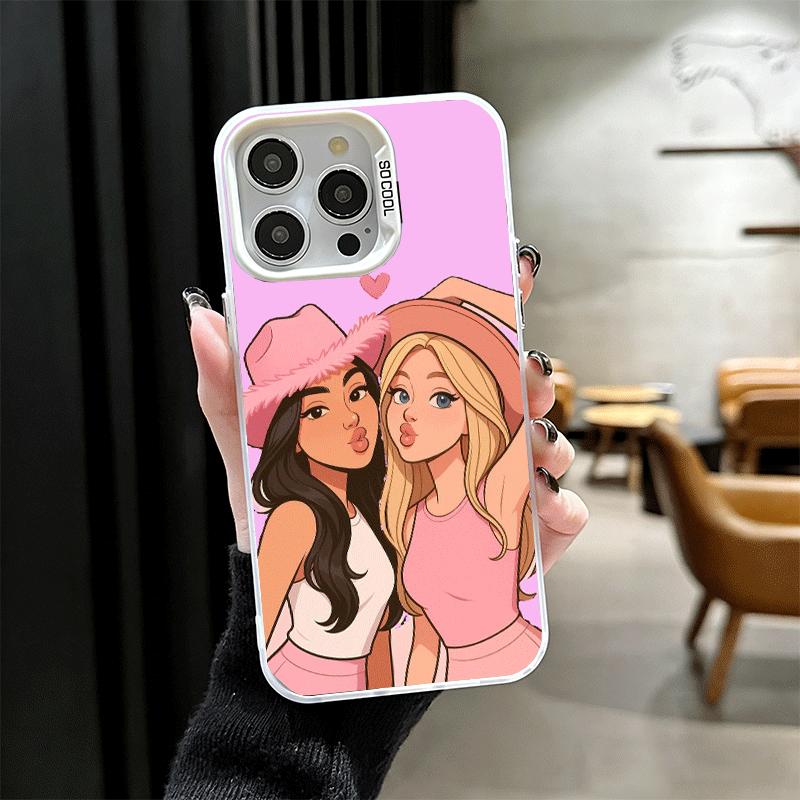 Best Friends Forever Girls Soft Phone Case for iPhone 15 16 17 Pro Max 17Air 16E 14 Plus 13 12 Mini Shockproof Cover Back Shell
