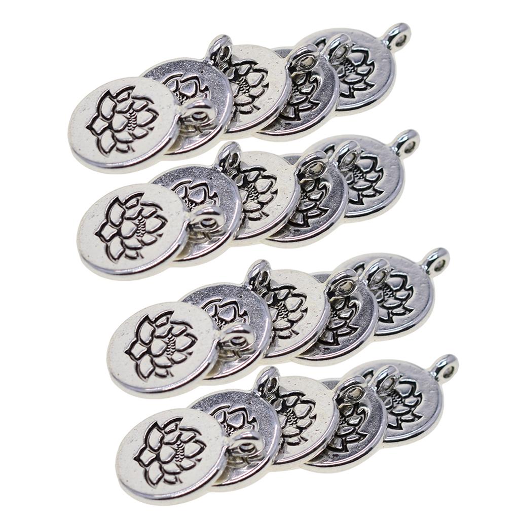90x Тибетское серебро Лотос Йога Подвески DIY Подвеска для изготовления ожерелья ювелирных изделий
