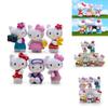6pcs Hello Kitty Entertainment Scene Mini Model Ornament Set For Gift And Decoration