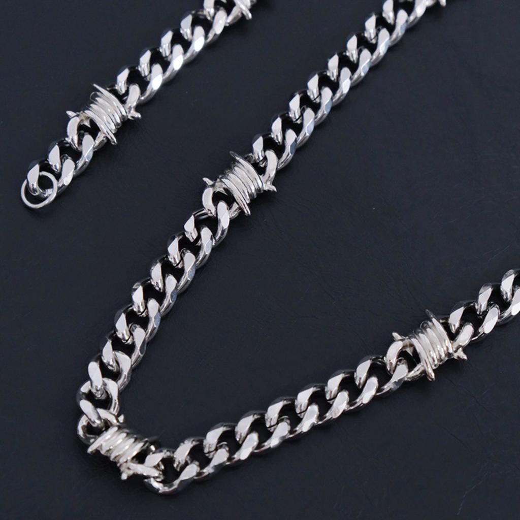Unique Thorn Cuban Chain Necklace Bracelet Elegant Jewelry Accessory For Hip Hop And Punk Style Enthusiasts