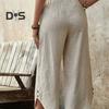 Женские брюки, регулируемые, с эластичной резинкой на талии, повседневные брюки, однотонные, широкие, свободные брюки, повседневная одежда