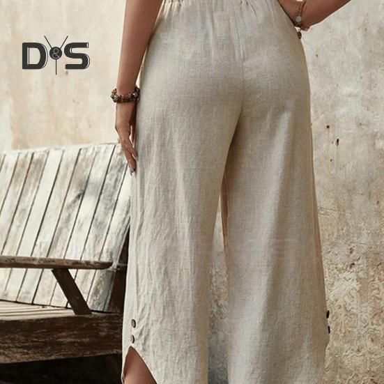 Женские брюки, регулируемые, с эластичной резинкой на талии, повседневные брюки, однотонные, широкие, свободные брюки, повседневная одежда