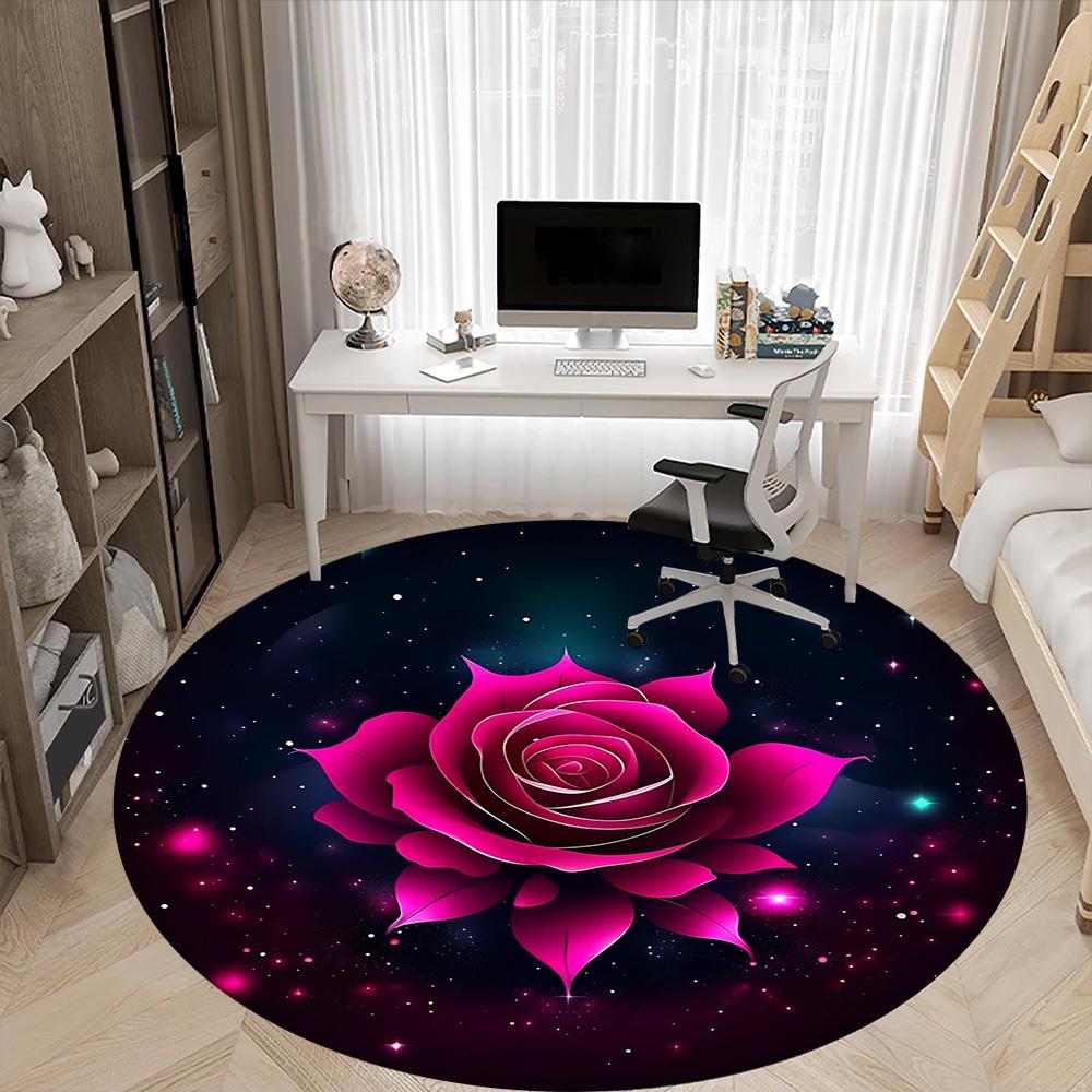 1 шт. Круглый ковер Galactic Rose для офиса, Ковер для офиса, Игровой, Легкий круглый напольный коврик yy260208003