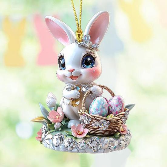 1/3 шт. Пасхальные мультяшные подвесные украшения в виде кролика со шнурком, легко подвешиваются, 2D