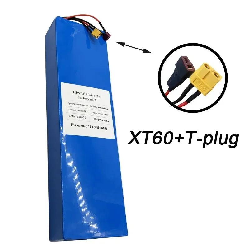 100% оригинальный литий-ионный аккумулятор 13S4P 48 В, подходит для велосипедов и скутеров емкостью 60000 мАч, напряжением 54,6 В