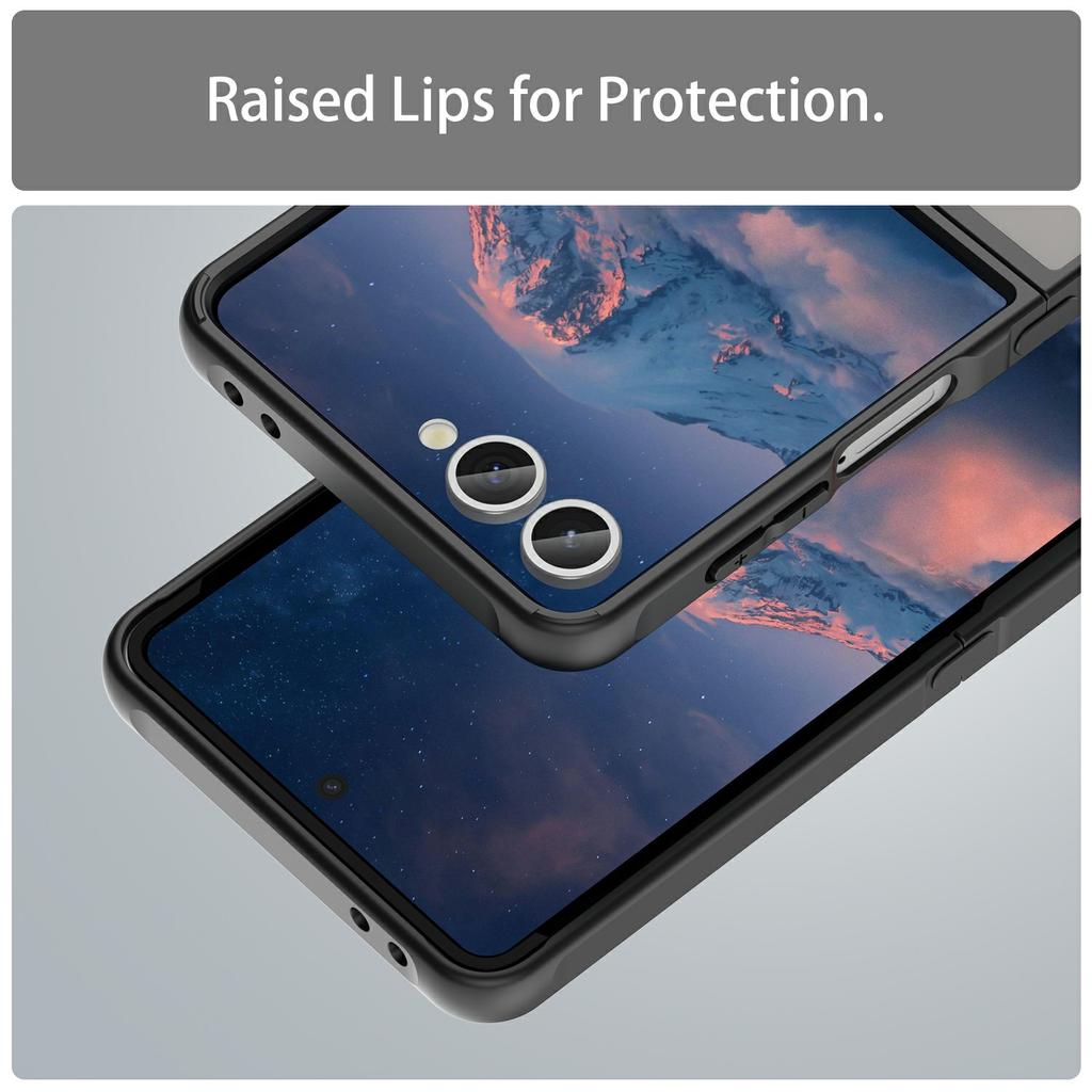 Чехол для Samsung Galaxy Z Flip7 5G, противоударный, с подушками безопасности, матовый, полупрозрачный, из ПК + ТПУ, задняя крышка телефона