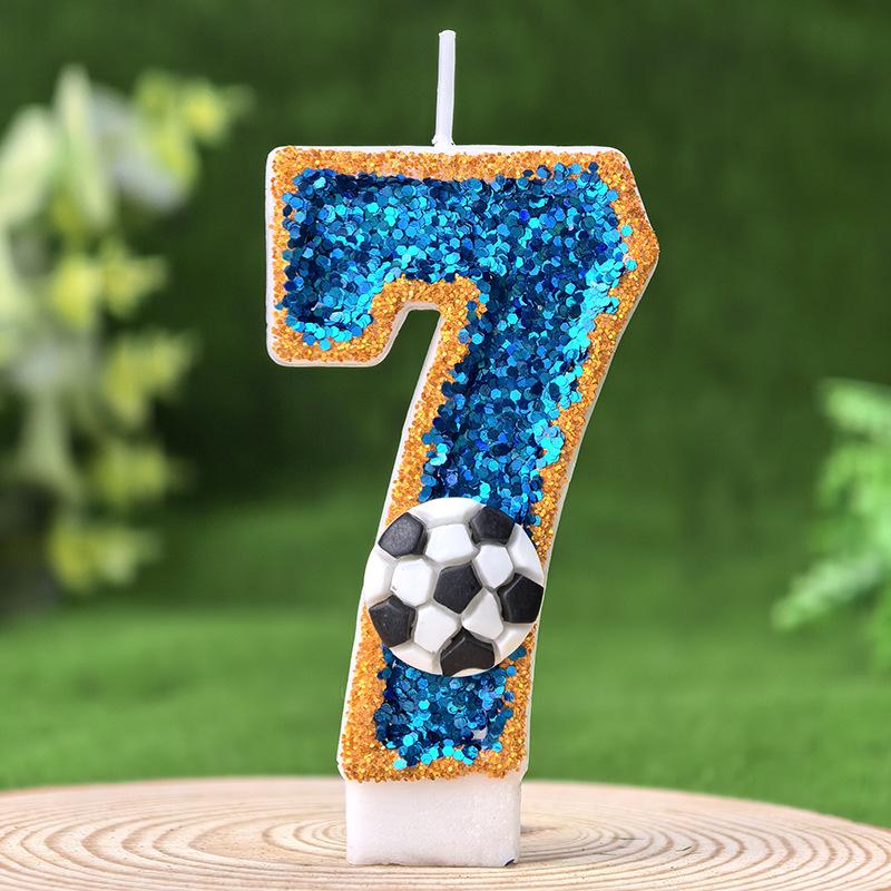 Vitality Football 0-9 Free Matching Combination Digital Candles Birthday Candles Are Perfect For High-End Baking Cake Decoration