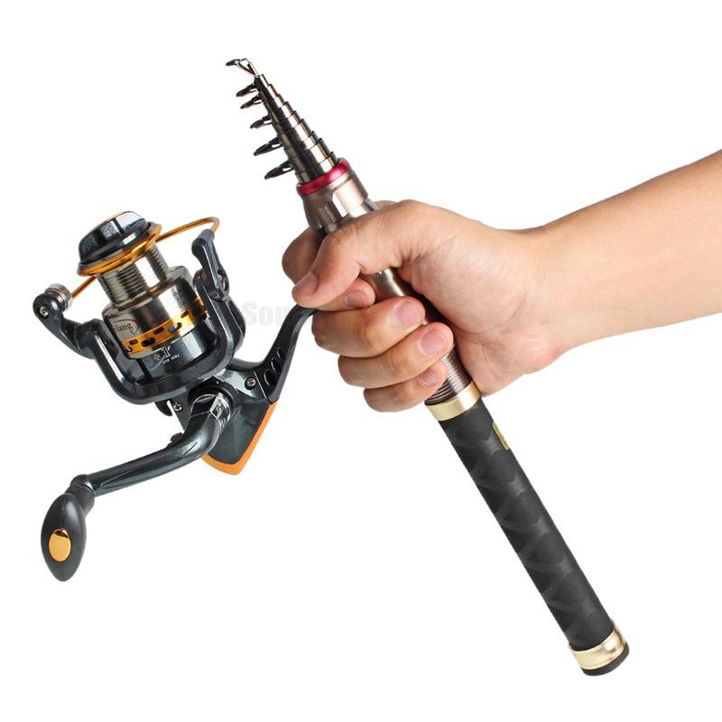 Полный комплект для рыбалки с мини-спиннинговой удочкой, катушкой, леской, приманками, аксессуарами