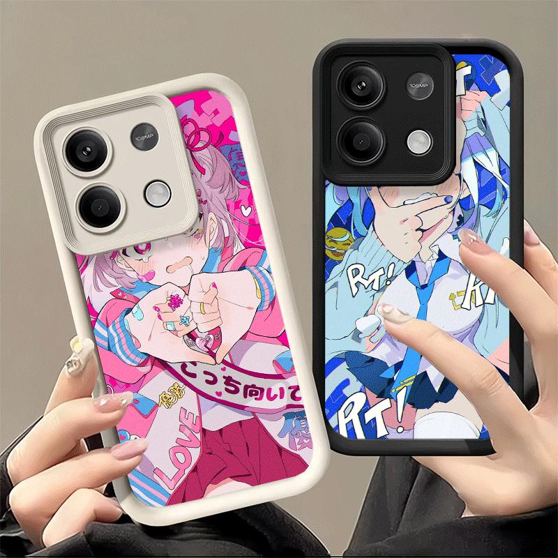 Чехол для телефона для Xiaomi Redmi Note 15 14 13 Pro Plus Аниме Kwaii Девушка Ins Стиль Оболочка 12S 11 11S 11T 5G 14S Мягкий Силикон Funda